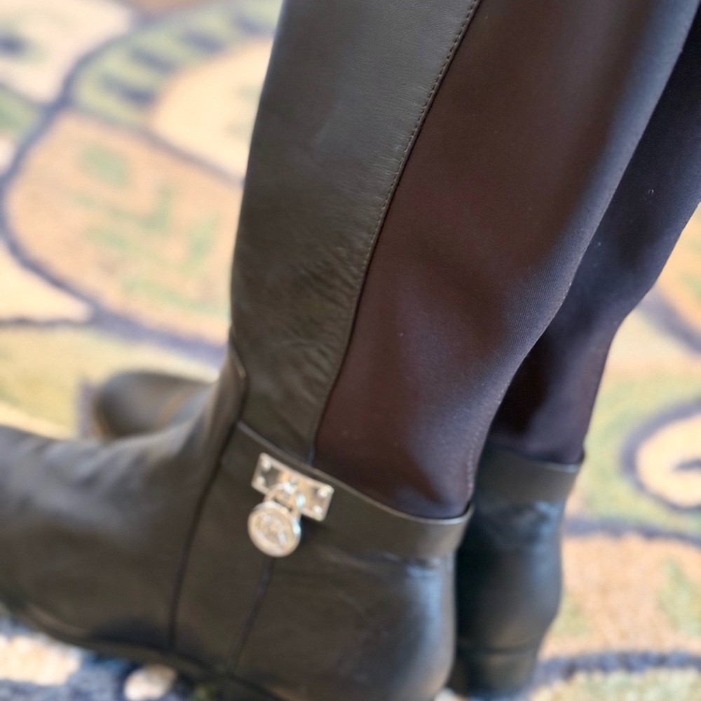 Michael Kors Black Leather Riding Boots